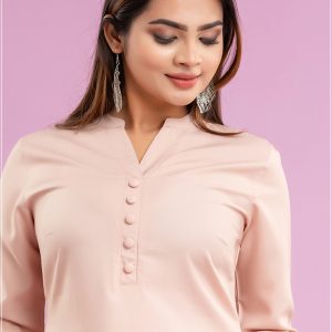 Dapnie Beige Beads Work Short Dress