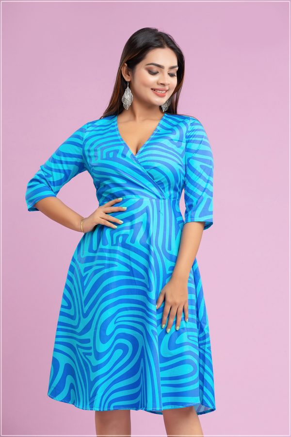 Adithi Blue Short Dress - Image 5