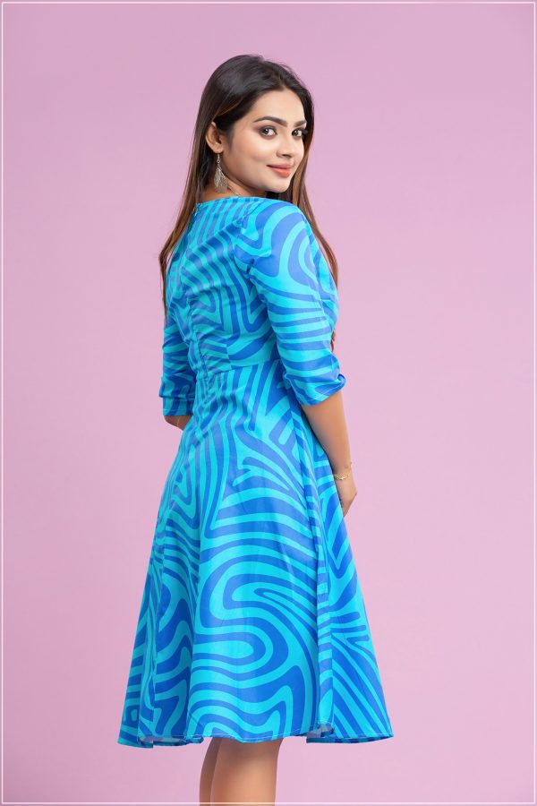 Adithi Blue Short Dress - Image 4